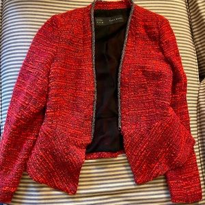 Zara Basic Beautiful Wool Jacket with Beaded Trim